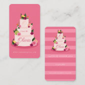 Aquarel Citus Floral 3 Tier Cake Bakkerij Visitekaartje (Voorkant / Achterkant)