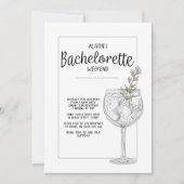 Aquarel Cocktail Thema Bachelorette Party Kaart (Voorkant)