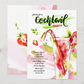 Aquarel Cocktail Uitnodiging (Voorkant / Achterkant)