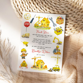 Aquarel Constructie 2e Verjaardag Bedankkaart