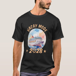Aquarel Cruiseschip Kunst Familie Vakantie Vacay M T-shirt