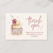 Aquarel Cupcake Bedankkaart Visitekaartje (Voorkant)