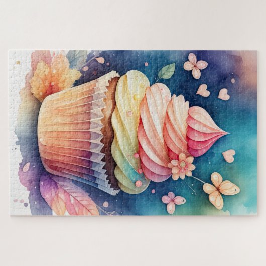 Aquarel Cupcake Legpuzzel (Horizontaal)