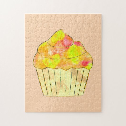 Aquarel Cupcake Schilderij  Legpuzzel (Verticaal)