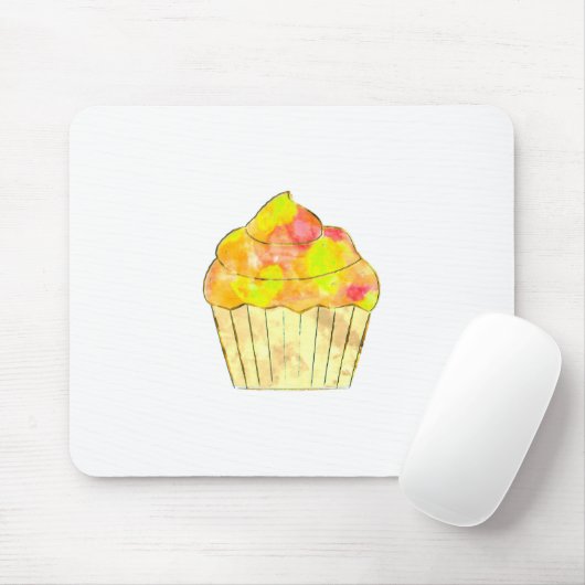 Aquarel Cupcake Schilderij Muismat (Met muis)