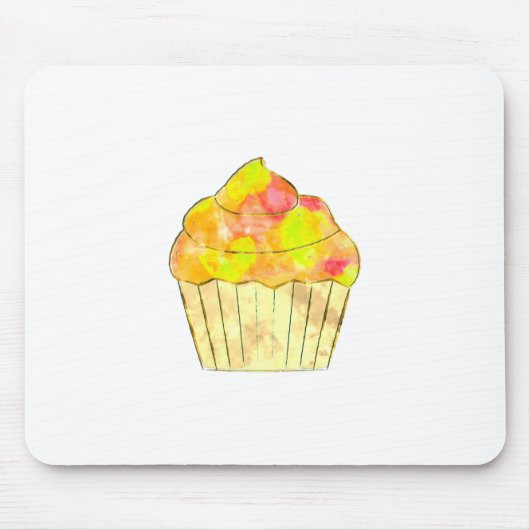 Aquarel Cupcake Schilderij Muismat (Voorkant)