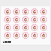 Aquarel Cupcake Thuisbedrijf Ronde Sticker (Vel)