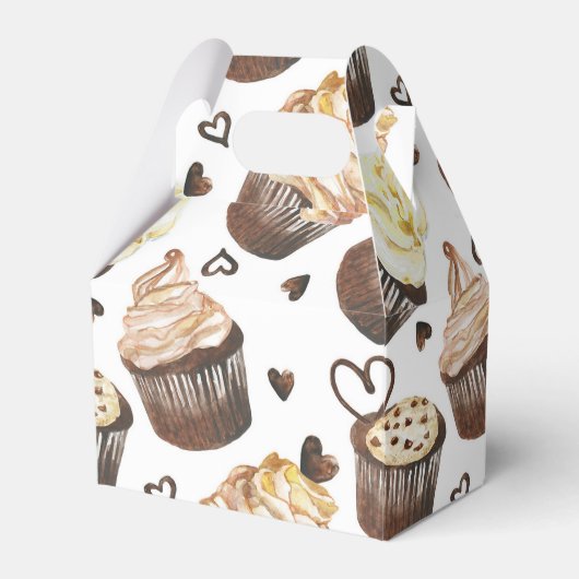 Aquarel cupcakes bedankdoosjes (Voorkant Zijde)