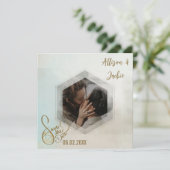 Aquarel D20 Tafelbladspel Foto Save the Date I Kaart (Staand voorkant)