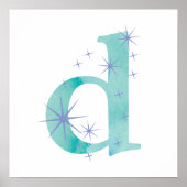 Aquarel D Poster (Voorkant)