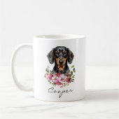 Aquarel Dachshund Koffiemok (Links)