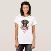 Aquarel Dachshund T-shirt (Voorkant volledig)