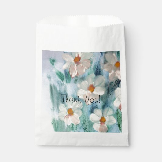 Aquarel Daisy Flowered Bedankzakje (Voorkant)