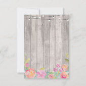 Aquarel Dank je Trouw Bloemen Bruiloft Kaart (Achterkant)