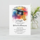 Aquarel De Toekomst Is Helder Afstudeerfeestje Kaart (Staand voorkant)
