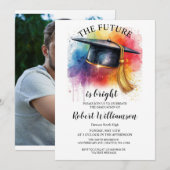 Aquarel De Toekomst Is Helder Afstudeerfeestje Kaart (Voorkant / Achterkant)