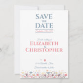 Aquarel Delicate Bloemen Bewaar De Datum Save The Date (Voorkant)