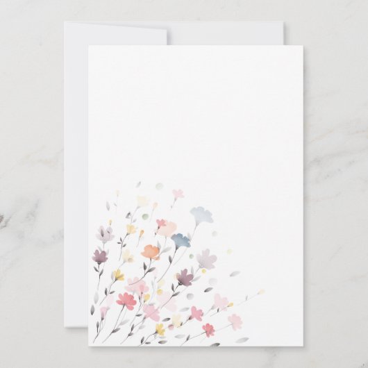Aquarel Delicate Bloemen Bewaar De Datum Save The Date (Achterkant)