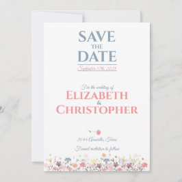 Aquarel Delicate Bloemen Save The Date