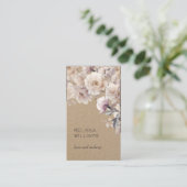 Aquarel Delicate Rozen | Qr Code Rustiek Visitekaartje (Staand voorkant)