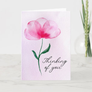 Aquarel Denk Aan Jou Bloemen Met Medeleven Kaart