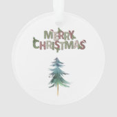 Aquarel Dennenbomen Onze Eerste Kerst Vakantie Ornament (achterkant)