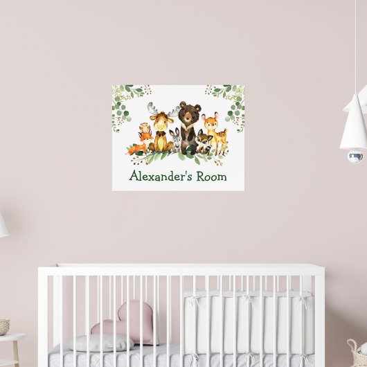 Aquarel Dieren in het Bos Poster (Kinderkamer 2)