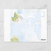 Aquarel Dinosaurus Verjaardagsuitnodiging Postkaar Briefkaart (Achterkant)