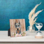 Aquarel Dobermann & Bloemen  Fotoplaat (Insitu)