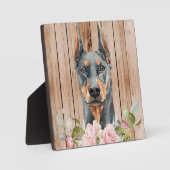 Aquarel Dobermann & Bloemen  Fotoplaat (Voorkant)