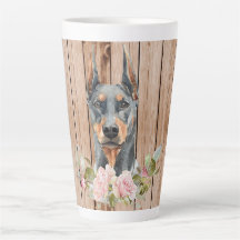 Aquarel Dobermann & Bloemen