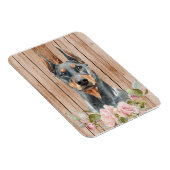 Aquarel Dobermann & Bloemen Magneet (Rechterzijde)