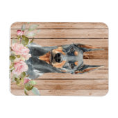 Aquarel Dobermann & Bloemen Magneet (Horizontaal)