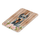Aquarel Dobermann & Bloemen Magneet (Linkerzijde)