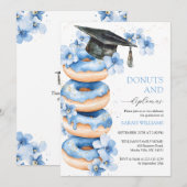 Aquarel Donuts en Diploma's Afstudeerfeest Kaart (Voorkant / Achterkant)