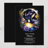 Aquarel Draak Verjaardagsuitnodiging Kaart (Voorkant / Achterkant)