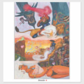 Aquarel Dragon Fantasy Eros rijden Leeuwin Sticker (Vel)