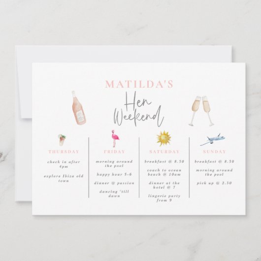 aquarel drank uitnodiging voor vrijgezellenfeestje (Voorkant)