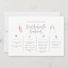 Aquarel drankjes vrijgezellen weekend schema