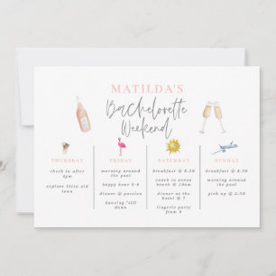 Aquarel drankjes vrijgezellenweekend itinerarium kaart