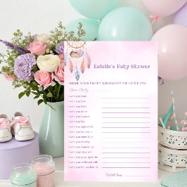 Aquarel Dreamcatcher Baby shower wensen Poster