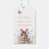 Aquarel Easter Wildflower Bunny Baby shower Cadeaulabel (Voorkant)