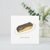 Aquarel Éclair au Chocolat Kaart (Staand voorkant)