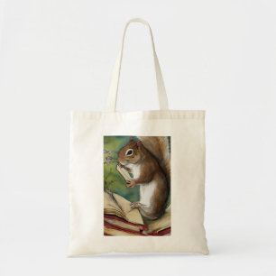 Aquarel Eekhoorn Leest een Boek Tote Bag