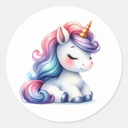 aquarel eenhoorn Stickers (Voorkant)
