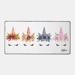 Aquarel Eenhoorns Seizoenen Gepersonaliseerd Bureaumat