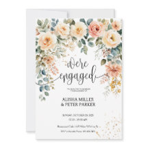 Aquarel Elegant Bloemengala Engagement Party