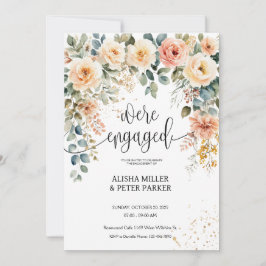 Aquarel Elegant Bloemengala Engagement Party Save The Date