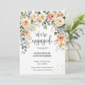Aquarel Elegant Bloemstuk Verlovingsfeest Save The Date (Staand voorkant)