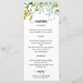 Aquarel Elegant Groene Huwelijksmenu Menu (Voorkant)